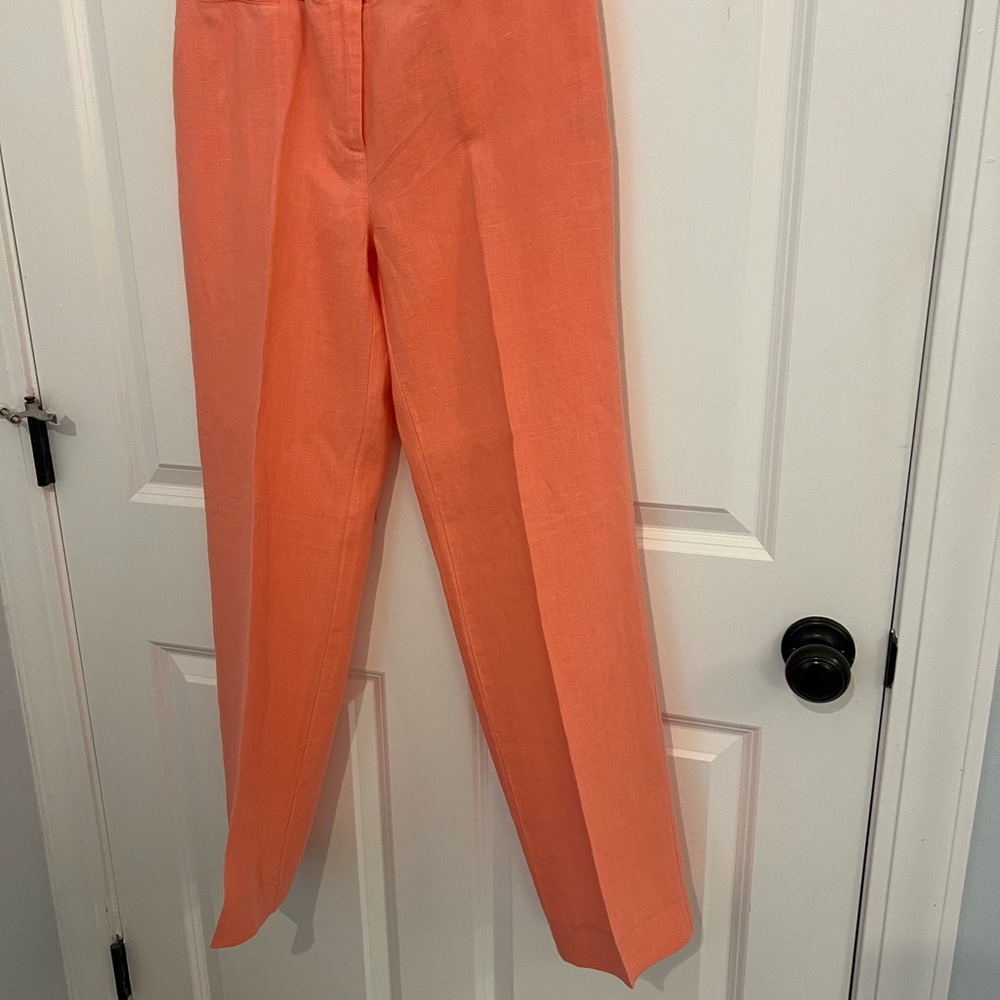 J. McLaughlin Coral Orange Linen Trousers